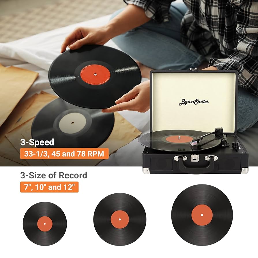 Amazon.com: ByronStatics Record Player, Vinyl Turntable
